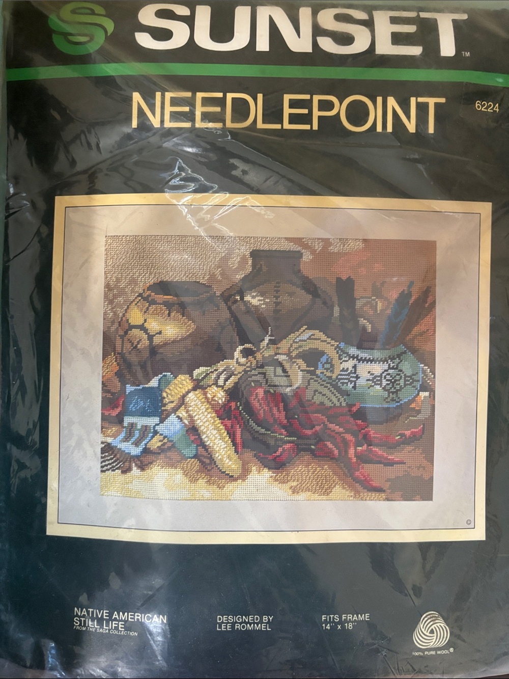 Sunset Needlepoint Kit - Native American Still Life in Multi-Color